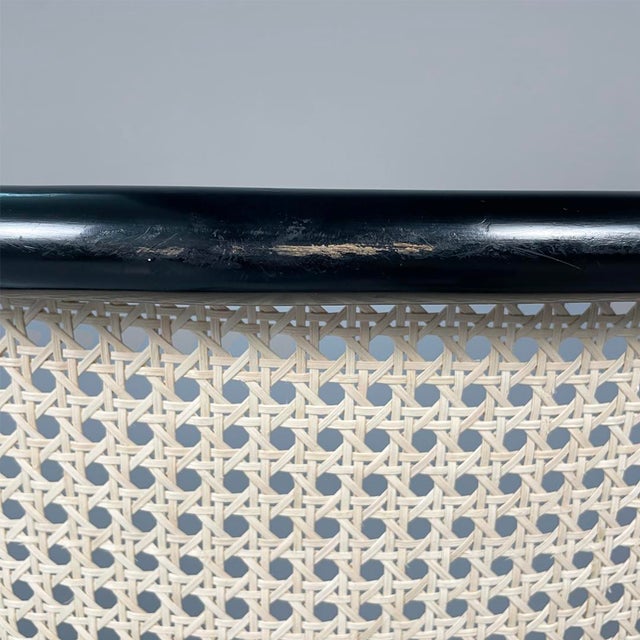 Italian Modern Chair in Straw and Black Wood, 1980s For Sale - Image 9 of 11