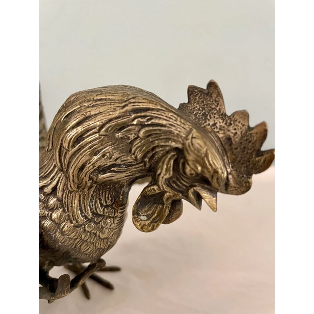 Brass Mid 20th Century Decorative Roosters - a Pair For Sale - Image 8 of 13