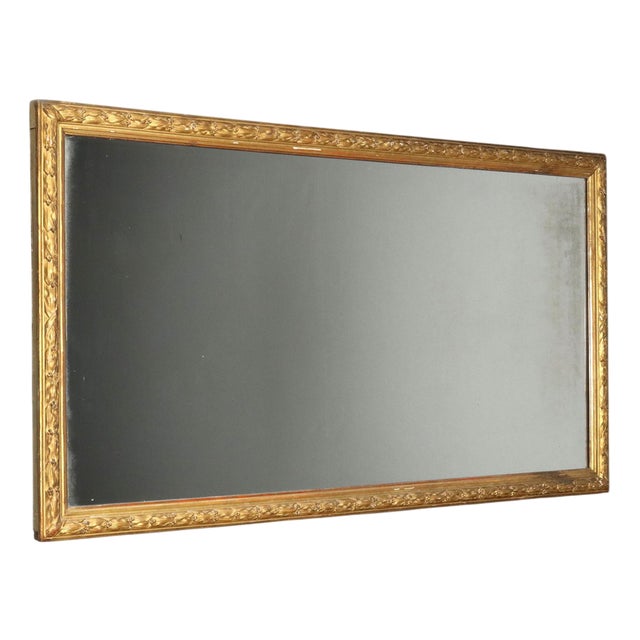 Mirror with Carved and Gilded Frame For Sale