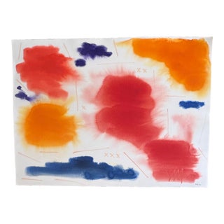 1980s Museum Abstract Expressionist Artist James McCray, Painting for Sale -Dated ‘85, Signed 22.25” X 31” For Sale