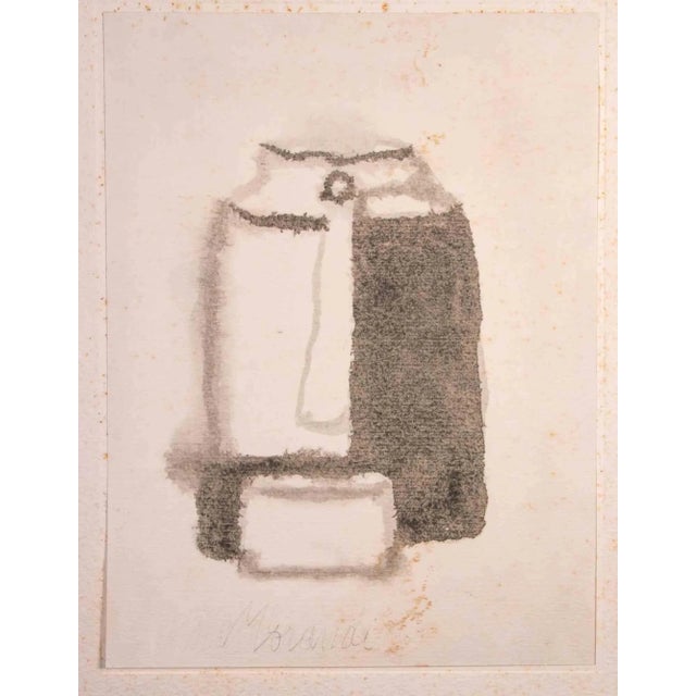 Still Life is an Original vintage offset print, reproducing the original watercolor by Giorgio Morandi in 1973. Signature...