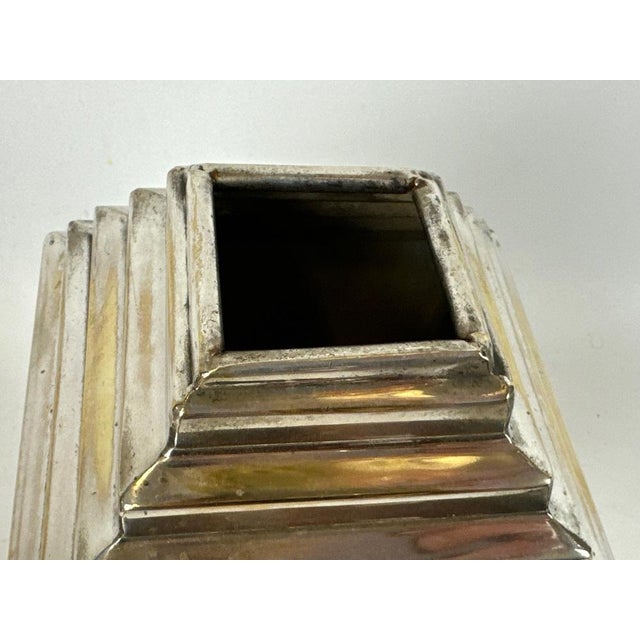 Art Deco Silver-Plated Vase, 1950s For Sale - Image 11 of 13