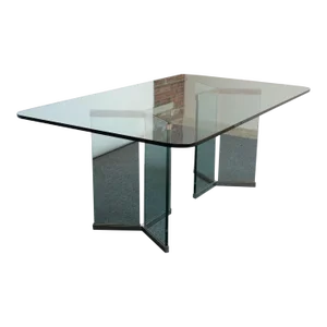 Vintage Plate Glass and Chrome Dining Table Model 6060 by Leon Rosen for Pace