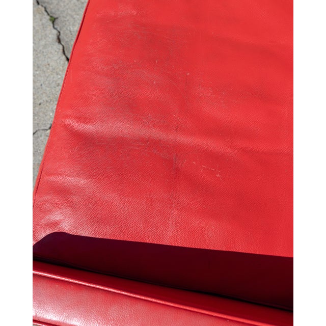Poul Kjærholm Style Pk31 3-Seater Sofa in Red Leather For Sale - Image 9 of 16