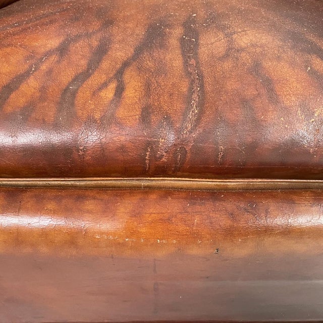 Art Nouveau Armchairs with Armrest in Brown Leather, England, 1920s, Set of 2 For Sale - Image 15 of 18