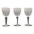 Mid 20th Century Fan & Diamond Cut Crystal Cordial / Dessert Wine Glasses - Set of 3 For Sale