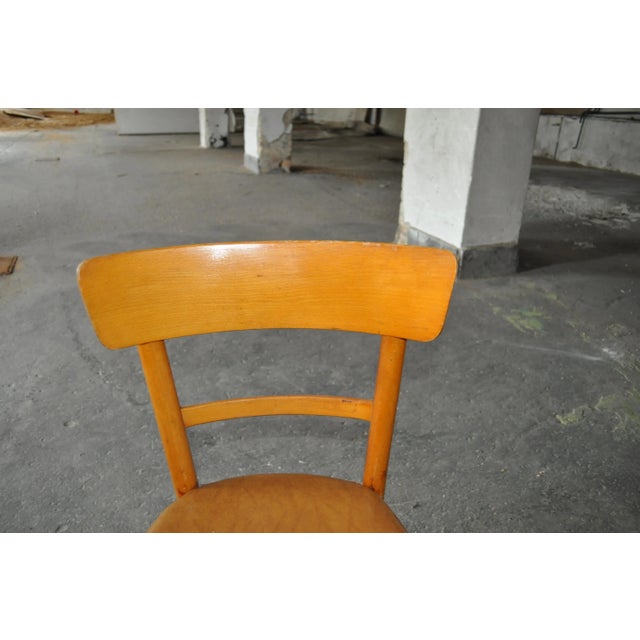 Vintage leatherette chair found in Budapest. Ships from Europe. Measures: Length (Depth) 13.78 in. Width 16.54 in. Height...