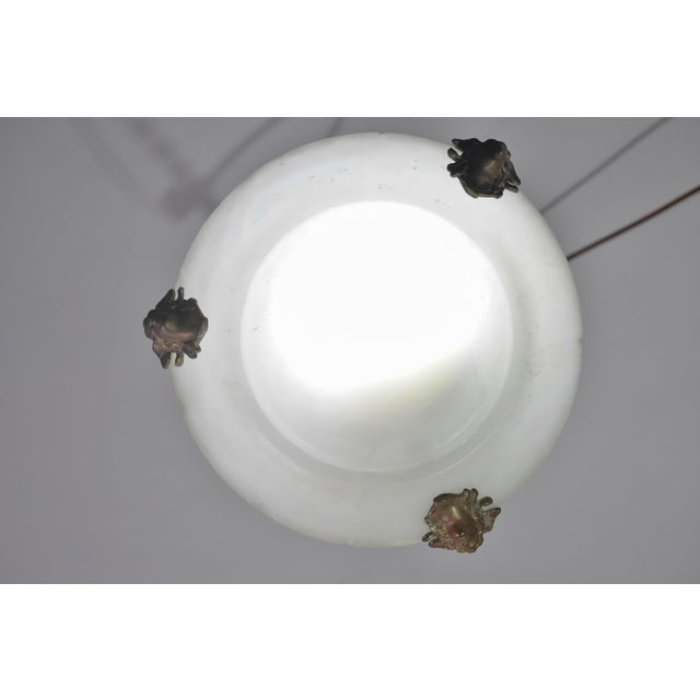 1950s Charming White Art Deco Alabaster Pendant, 1940s For Sale - Image 12 of 13