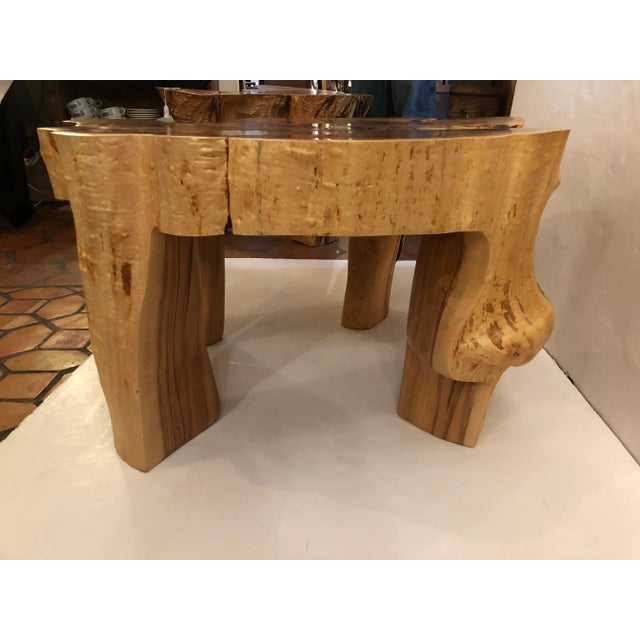 A hand made work of art by NJ wood worker John Braun. This organic modern amoeba shaped coffee table is made from the...