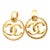 Chanel Vintage Gold Plated Round CC Large Clip on Earrings as Seen on Doutzen Kroes, A Pair For Sale