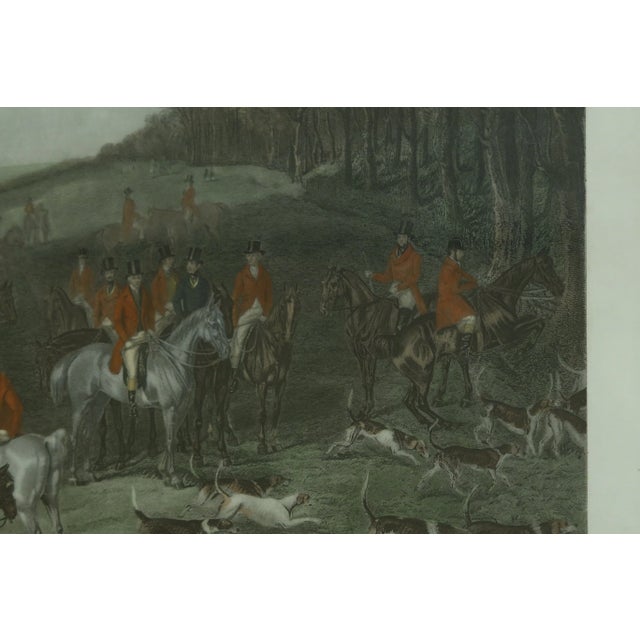 English Vintage Wh Simmons Colored Engraving English Hunt Scene For Sale - Image 3 of 9