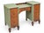 1930s Antique Art Deco Vanity With Three-Panel Mirror and Matching Bench For Sale - Image 5 of 18