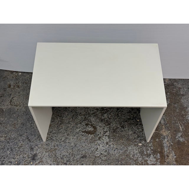 White Custom Design White Lacquered Side Table For Sale - Image 8 of 12