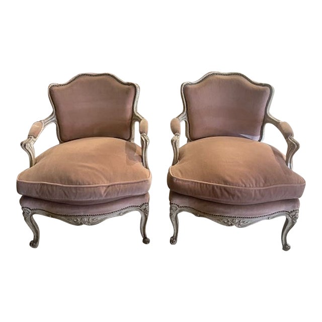Pair of French Louis XV Painted Chairs For Sale