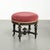 Antique English Stool with Red Fabric Seat and Black Wooden Base with Gold-Colored Details For Sale - Image 12 of 12
