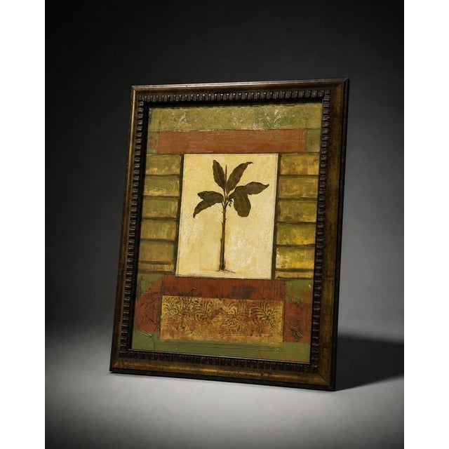 Bauhaus Framed Tropical Botanical Mixed Media Wall Art For Sale - Image 3 of 4