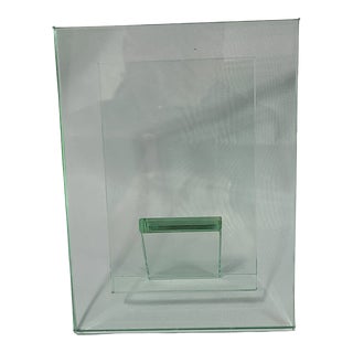 Late 20th Century Minimalist Modern Heavy Crystal Picture Frame For Sale