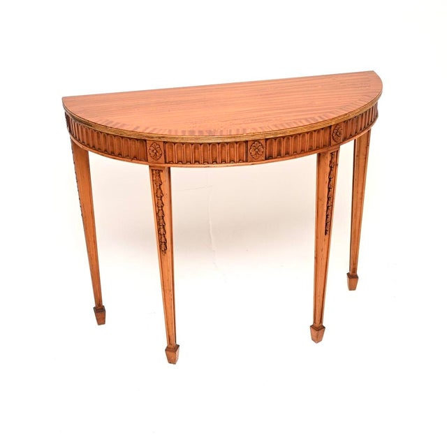 Antique Georgian Satinwood Console Table, 1900 For Sale - Image 9 of 9