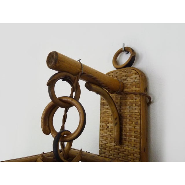 Lantern Wall Light in Rattan and Canework, 1960s For Sale - Image 6 of 9