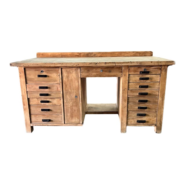 French Antique Wooden Desk Mid 20th Century For Sale