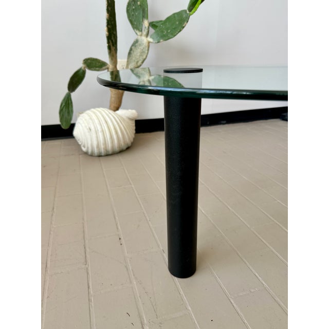 Metal 1990s Postmodern Glass and Iron Waterfall Accent Table For Sale - Image 7 of 9