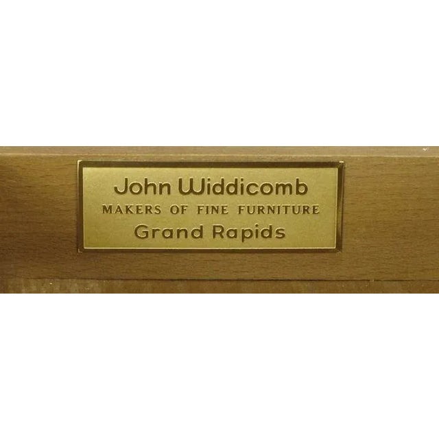 Gold John Widdicomb Cream Goatskin Side Table on Canted Brass Legs For Sale - Image 8 of 8