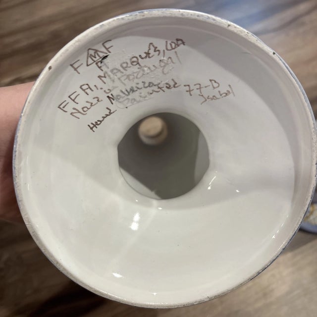 Mid-Century Modern Vintage Floral Hand Painted Made in Portugal Candlestick Holders-Setf of 2 For Sale - Image 3 of 5