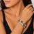Double strand bracelet containing twenty-two 11.8mm flat baroque multi color Tahitian pearls. 7.75" long. 14k white gold...