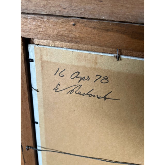 Vintage Mid Century Nude French Women Canvas Framed Oil Painting Signed Eddie R 1970s For Sale - Image 11 of 11