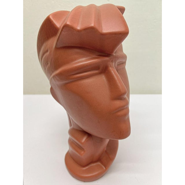 Postmodern Vintage Ceramic Head Sculpture in the style of Lindsey B., 1980s For Sale - Image 3 of 12
