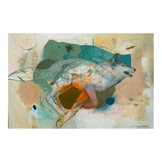 "Lobo-Motion" a Wolf Painting by LWren Walraven For Sale