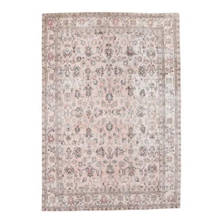 Mid 20th Century Large Vintage Floral Turkish Oushak Rug For Sale