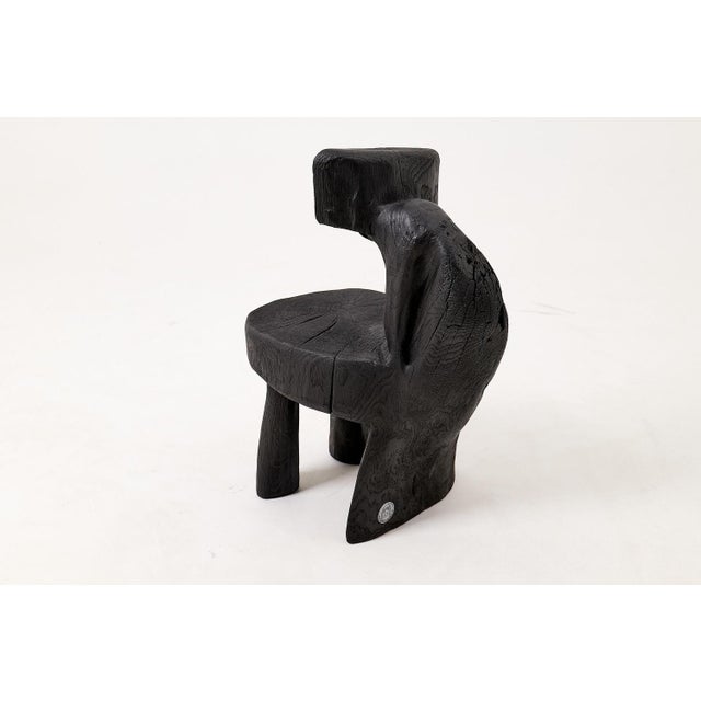 Black Brutalist Sculptural Chair in Oak by Logniture For Sale - Image 8 of 14