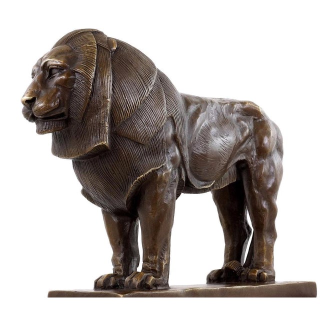Bronze Lion Sculpture in the style of Rembrandt Bugatti For Sale - Image 6 of 9