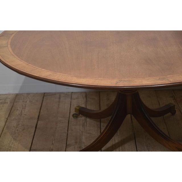 Wood Georgian-Style Mahogany Pedestal Dining Table, 1890s For Sale - Image 7 of 11
