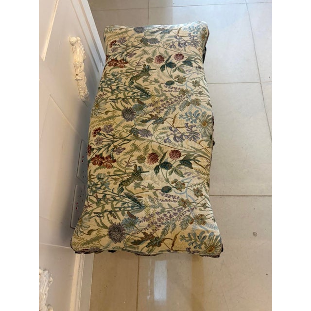 Wood Antique Victorian Carved Walnut Window Seat Stool, 1860s For Sale - Image 7 of 8