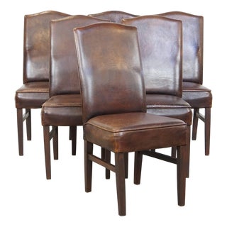 Sheep Leather Dining Room Chairs, Set of 6 For Sale