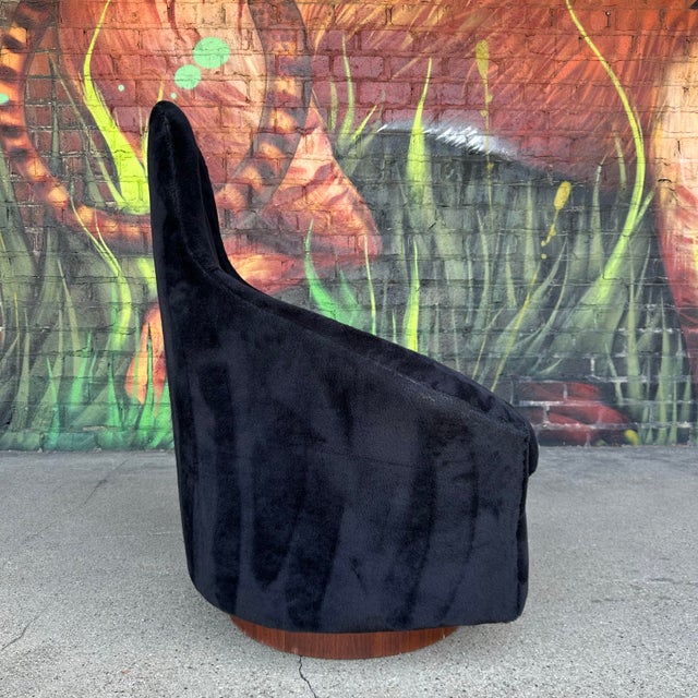 Adrian Pearsall for Craft Associates Tall Back Swivel Lounge Chair Mid-Century Modern For Sale In Cleveland - Image 6 of 10