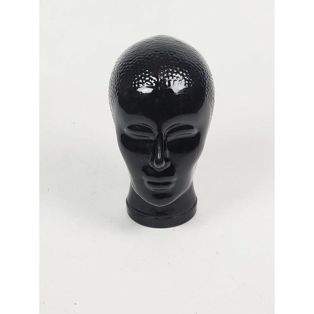 Vintage Black Glass Head by Piero Fornasetti, 1970 For Sale - Image 14 of 16