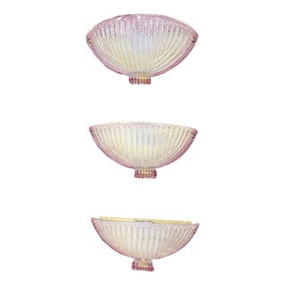 Mid-Century Murano Glass Wall Lamps, 1960s, Set of 3 For Sale
