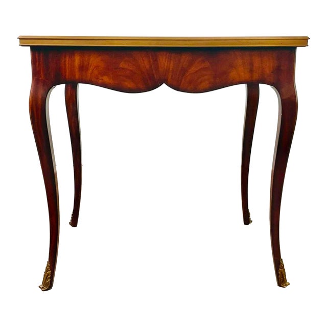 Ralph Lauren “Cannes” French Mahogany & Brass Side Table For Sale