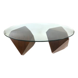 Hal Twin Pedestal Dining Table with Oval Glass Top by William Earles For Sale