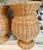 Rattan Jar Shaped Pedestals, Pair For Sale - Image 4 of 6