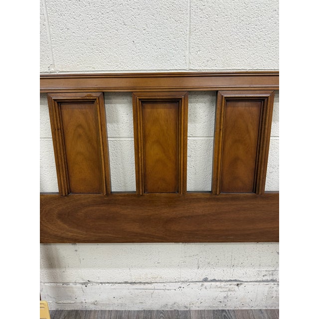 Vintage King Size Traditional Federal Style Raised Recessed Panel Headboard For Sale - Image 10 of 11