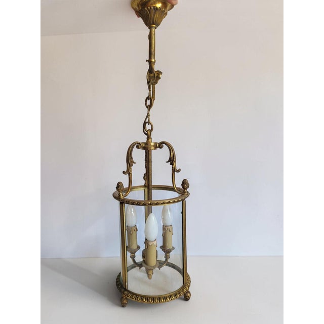 Louis XVI Bronze Lanterns, 1950s, Set of 2 For Sale - Image 6 of 12