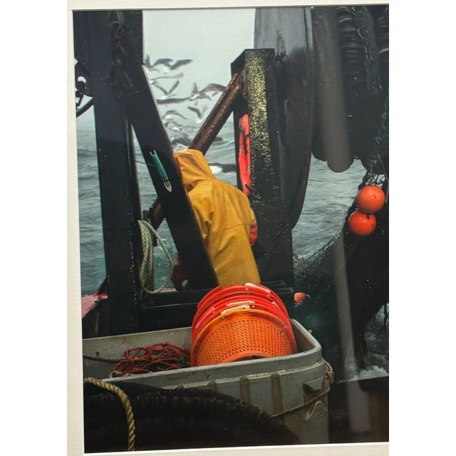 1990s Original Sam Murfitt ' Maine Lobsterman Fisherman Pulling Nets' Boat Photograph For Sale - Image 5 of 9