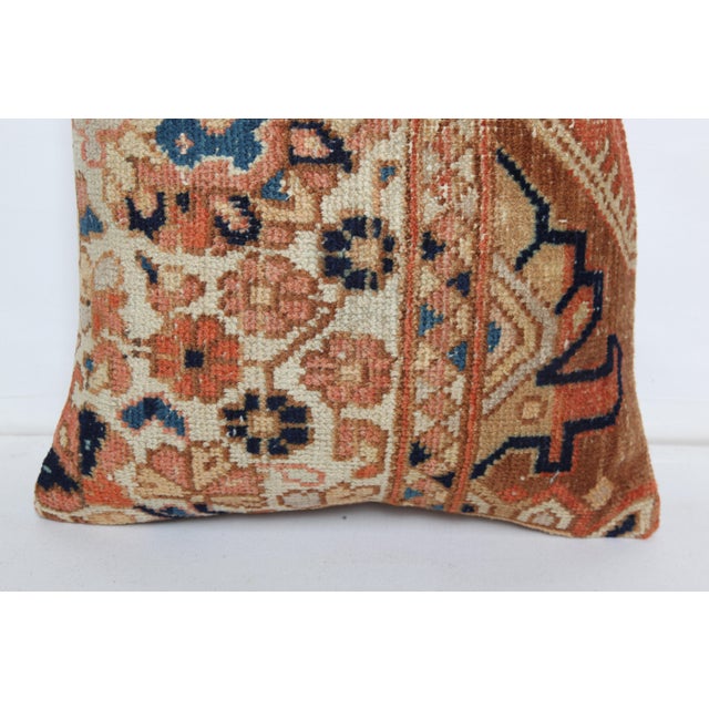 Mid 20th Century Mid 20th Century Boho Floor Pillow Cover – Handwoven Turkish Rug Pillow -20'' X 20'' For Sale - Image 5 of 8