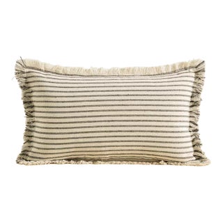 Tassel Striped Off-White Waist Pillow For Sale