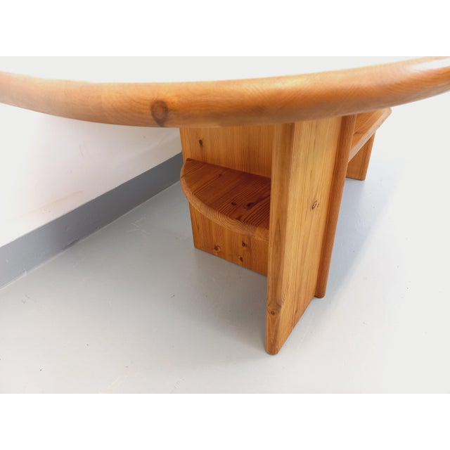 Vintage Rectangular Oval Modernist Coffee Table in Pine, 1970s For Sale - Image 15 of 18