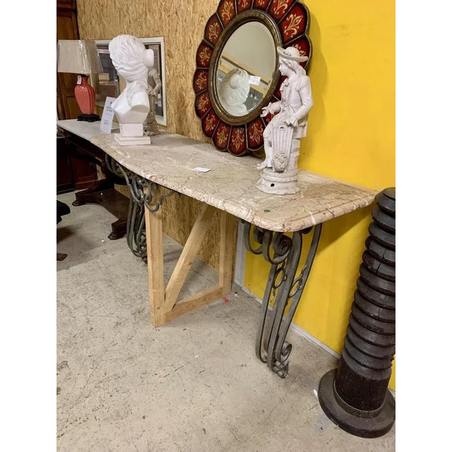 Large Console Table in Wrought Iron For Sale - Image 3 of 6